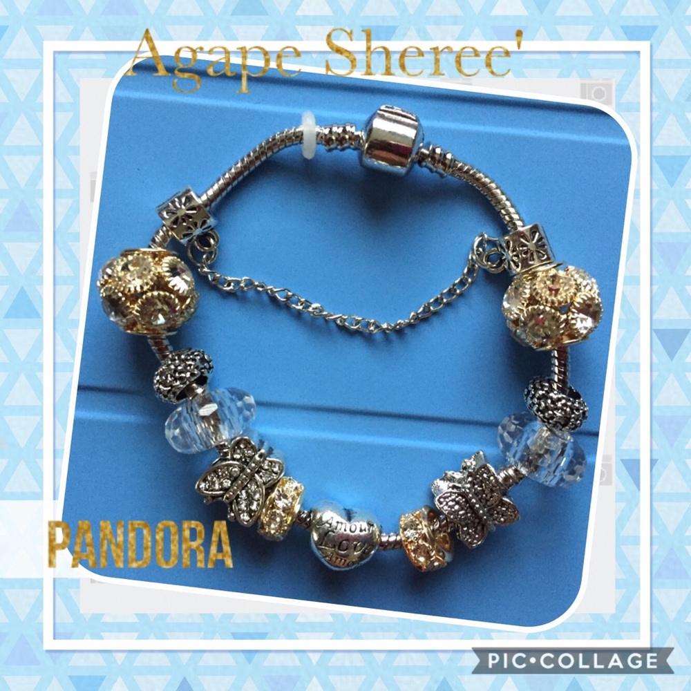 Gold/Clear Charm Bracelet